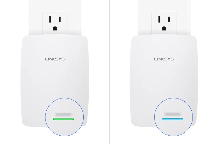 Linksys Range Extender Blinking Green and Blue